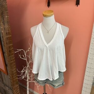 NEW! We The Free Karri Swing White V-Neck Tank Top